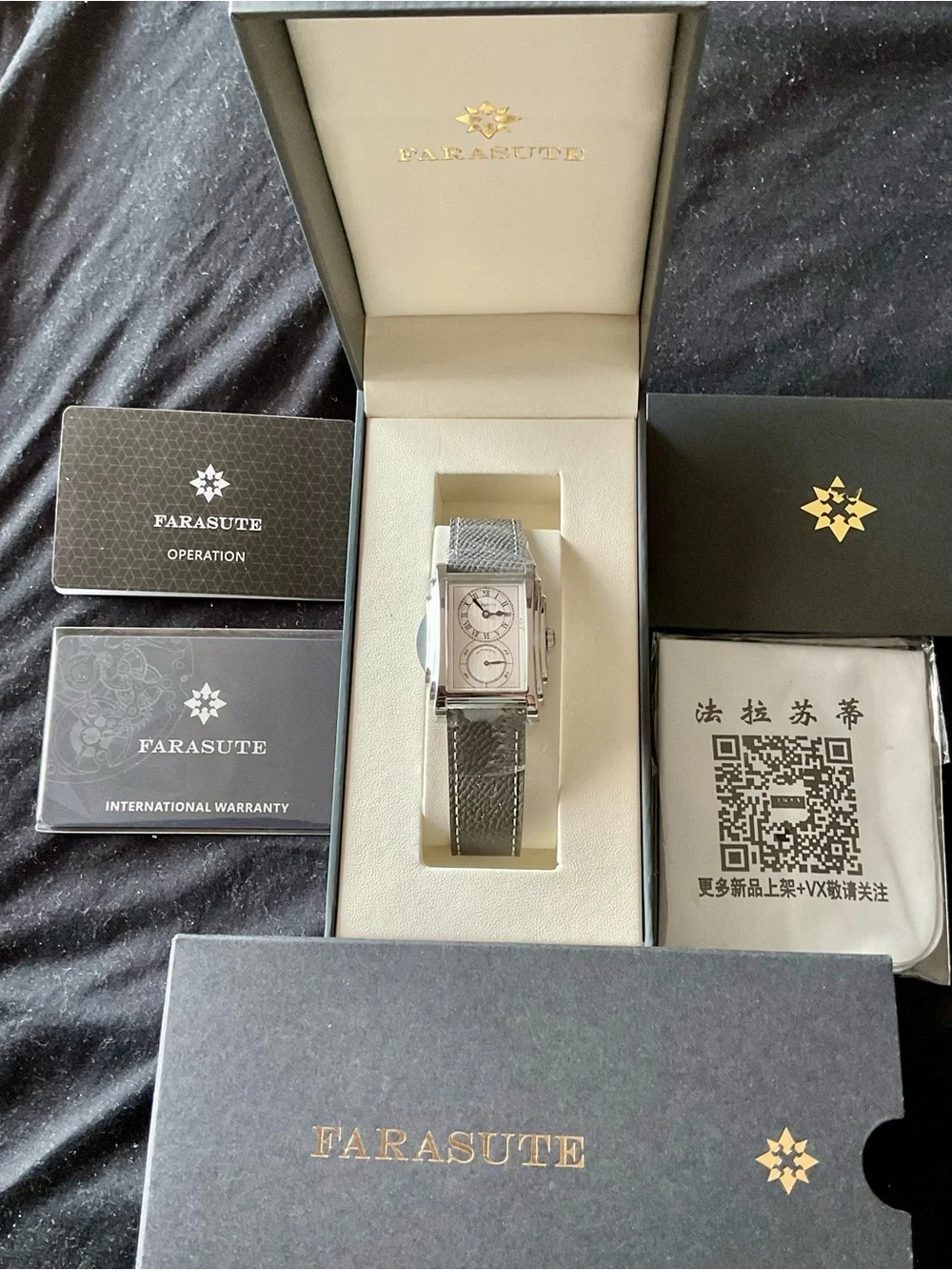 NIB AUTOMATIC Art Deco Farasute Dual Dial Doctors Watch Full Set